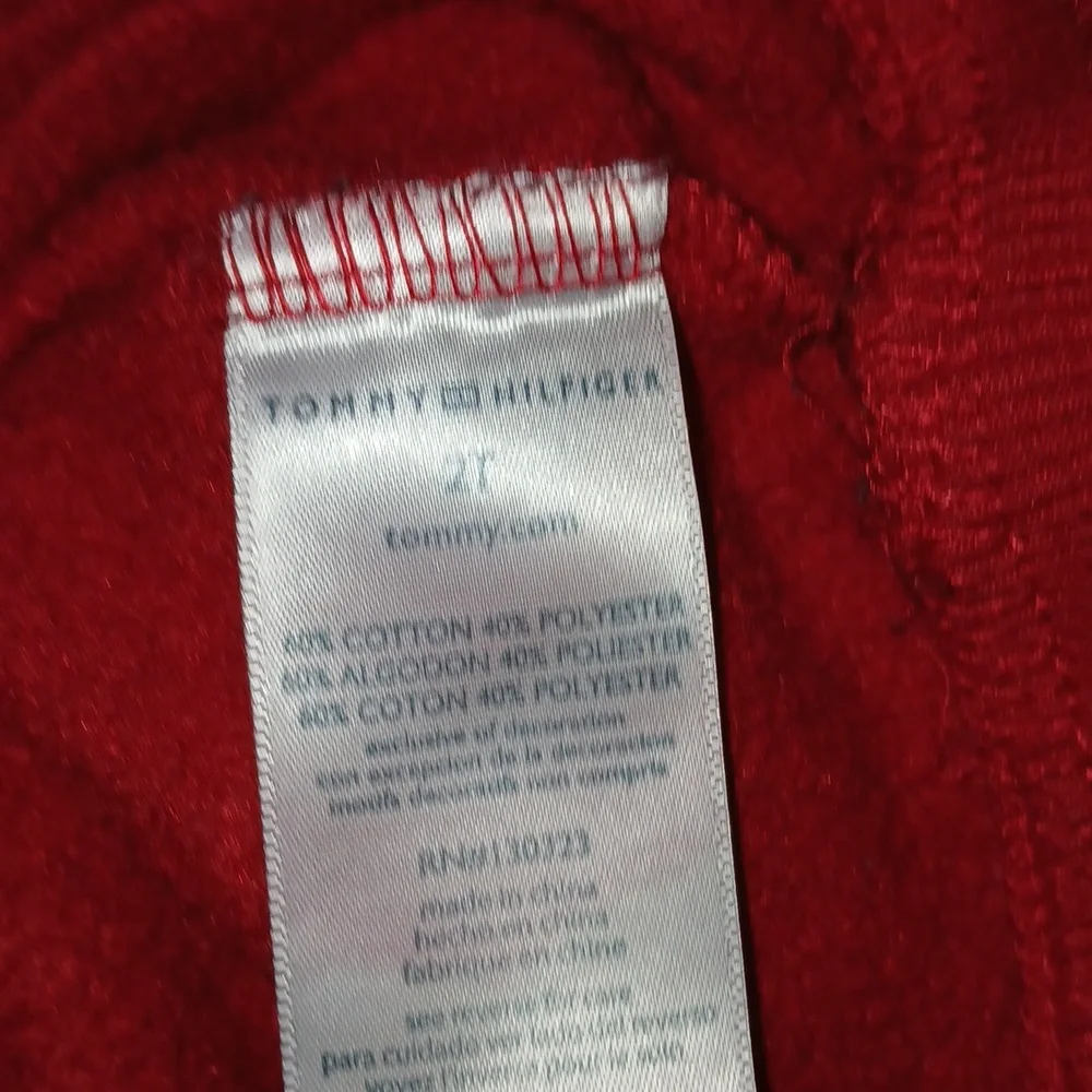 Tommy Hilfiger Toddler Red Hoodie Jacket with black joggers Size 2T PREOWNED‎